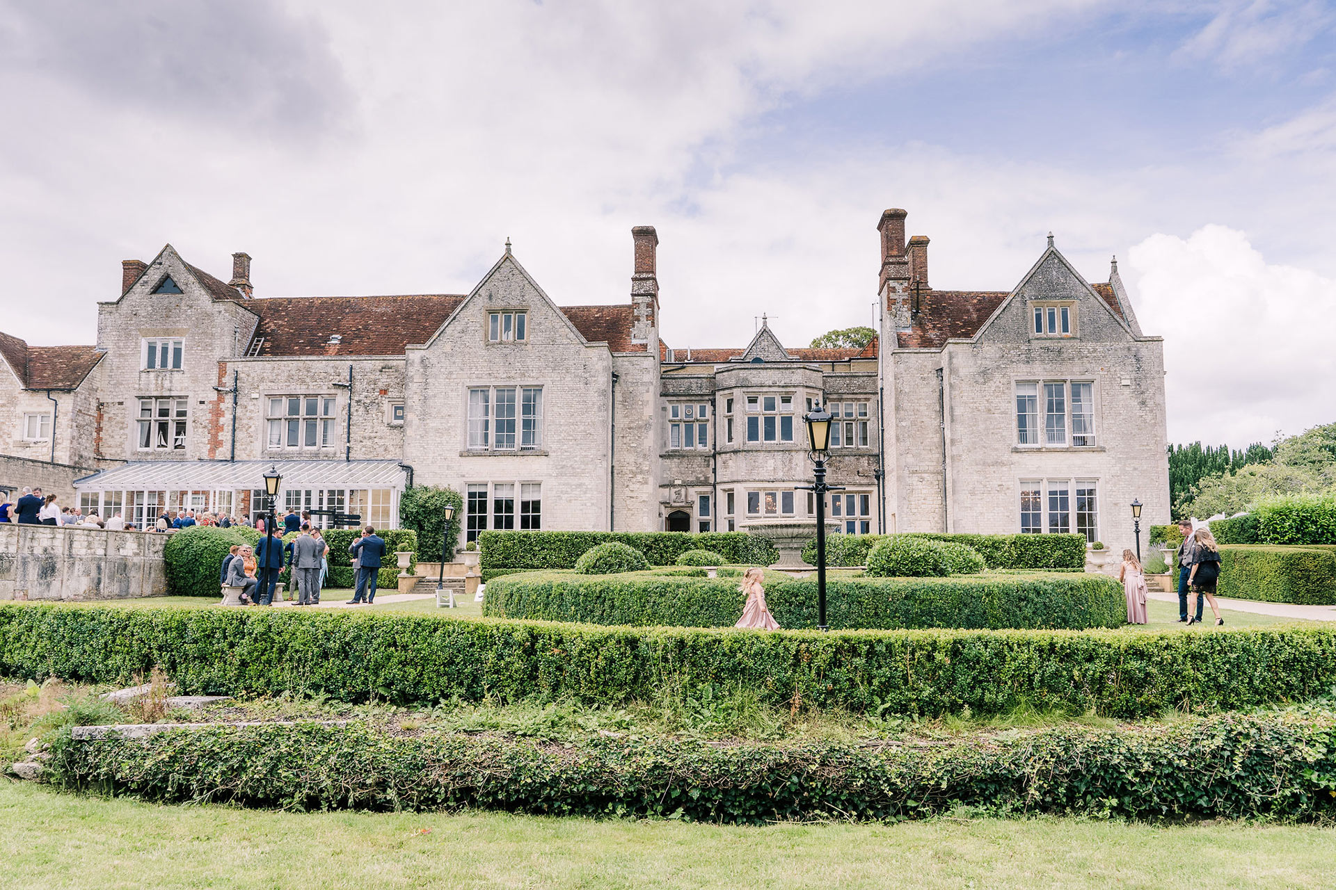 wedding event outside large country house
