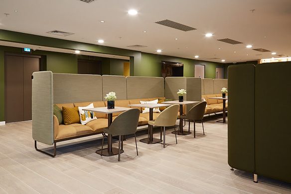 breakout space with seated pod areas