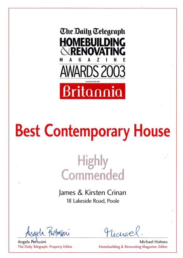 Homebuilding & Renovating Magazine Awards 2003 Best Contemporary House Highly Commended