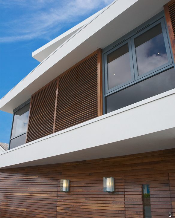 wood cladding detail on house