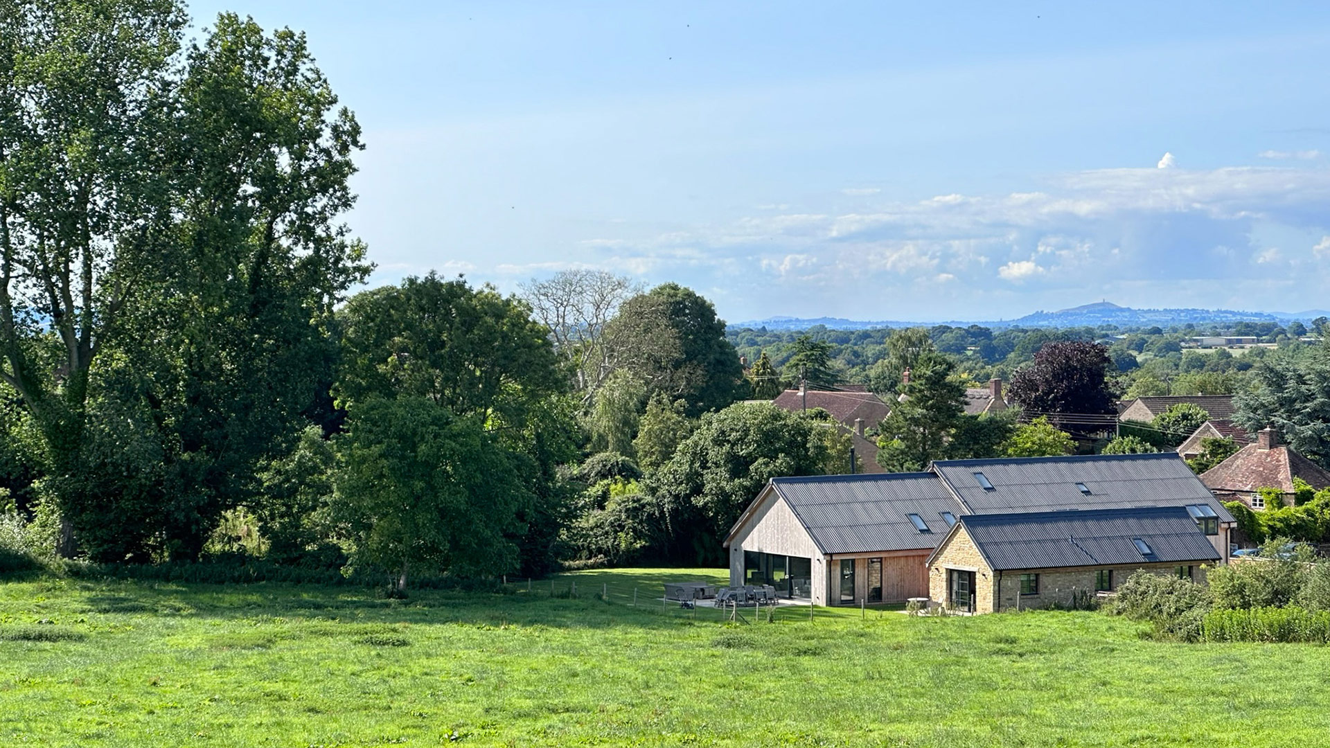 barn conversion with beautiful countryside views from end of garden