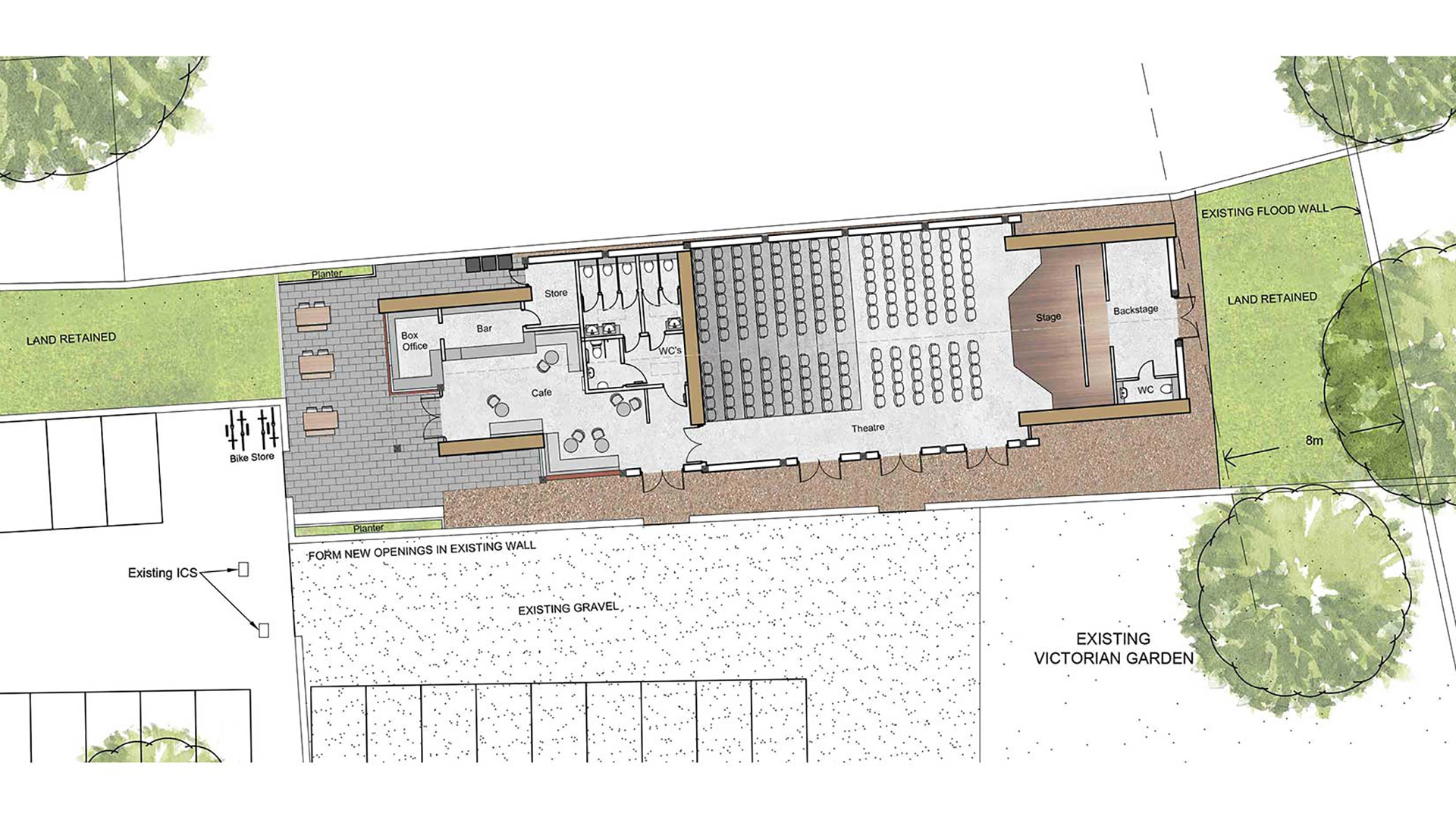 site plan layout of new arts centre barn