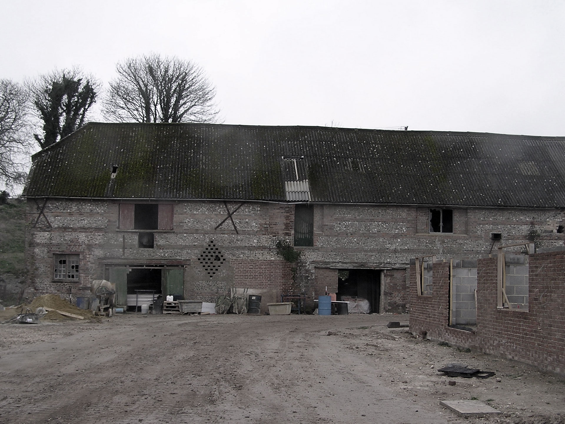 before photo of barn