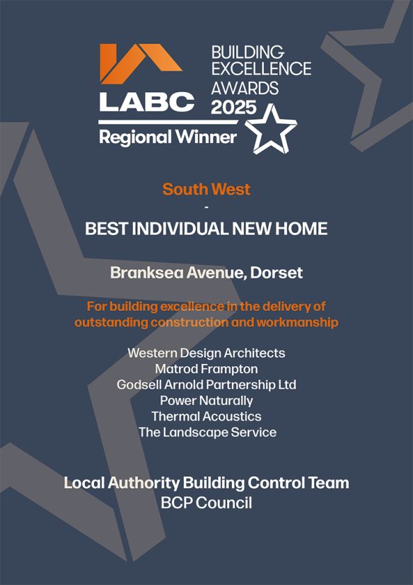 LABC Building Excellence Awards 2025 Best Individual New Home certificate