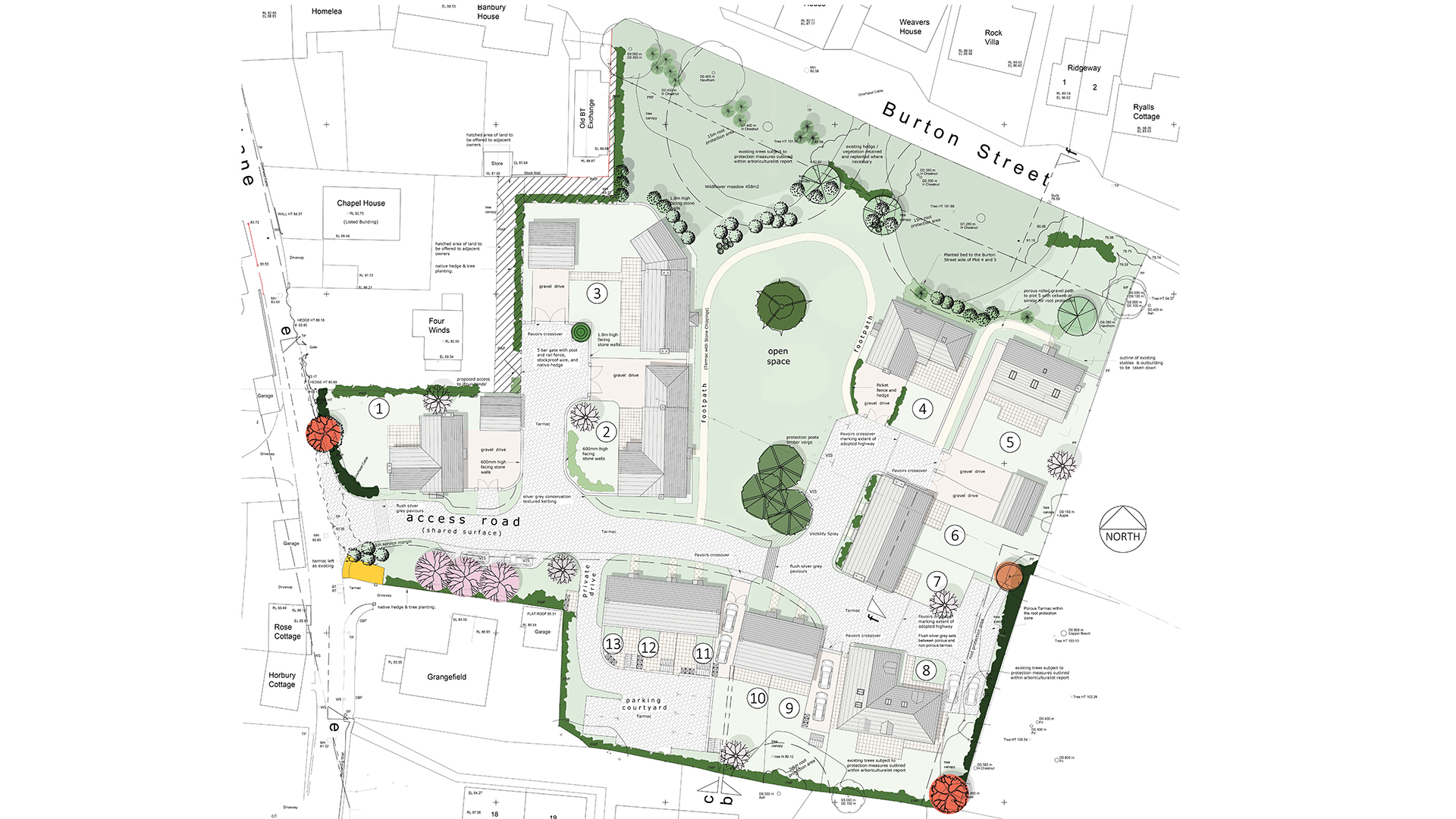 Site plan of new houses