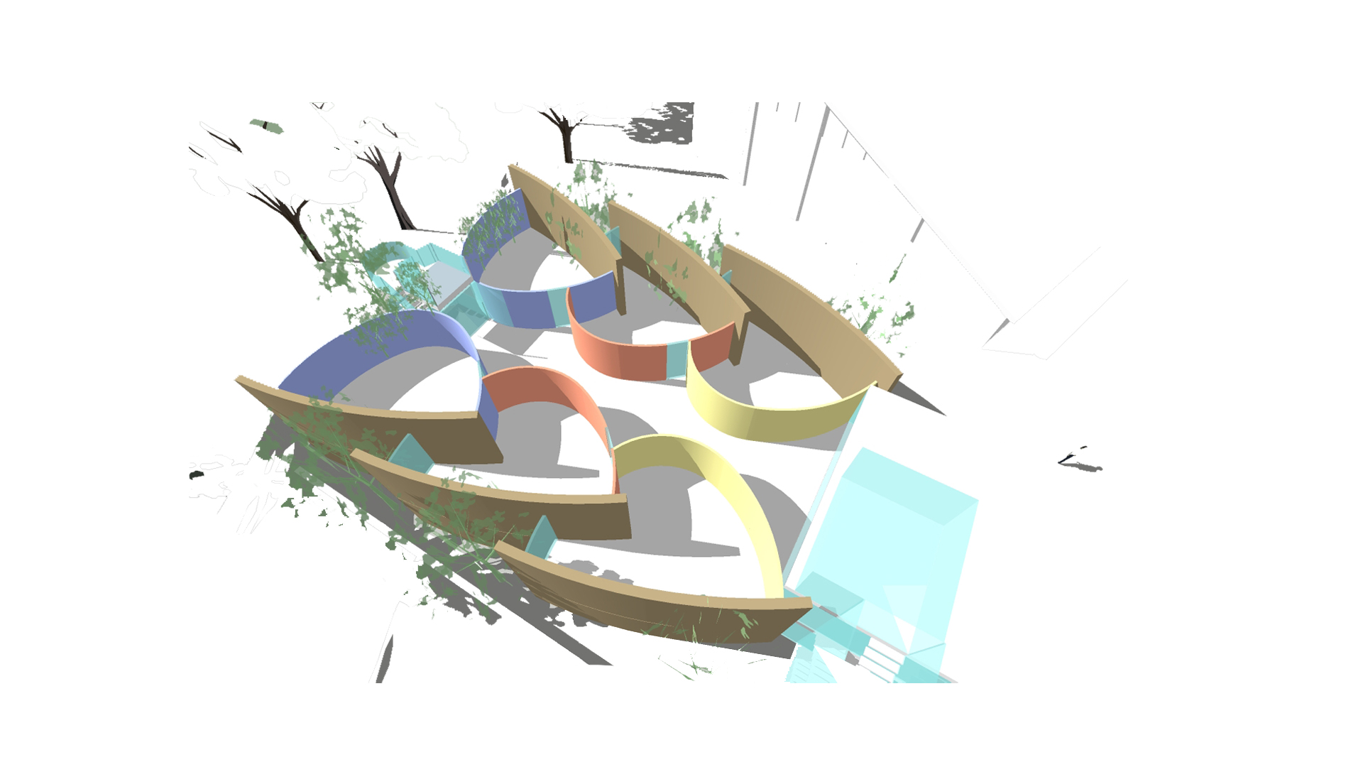 Western Design Architects VEC Therapy suites sketch 3D visual in aerial view