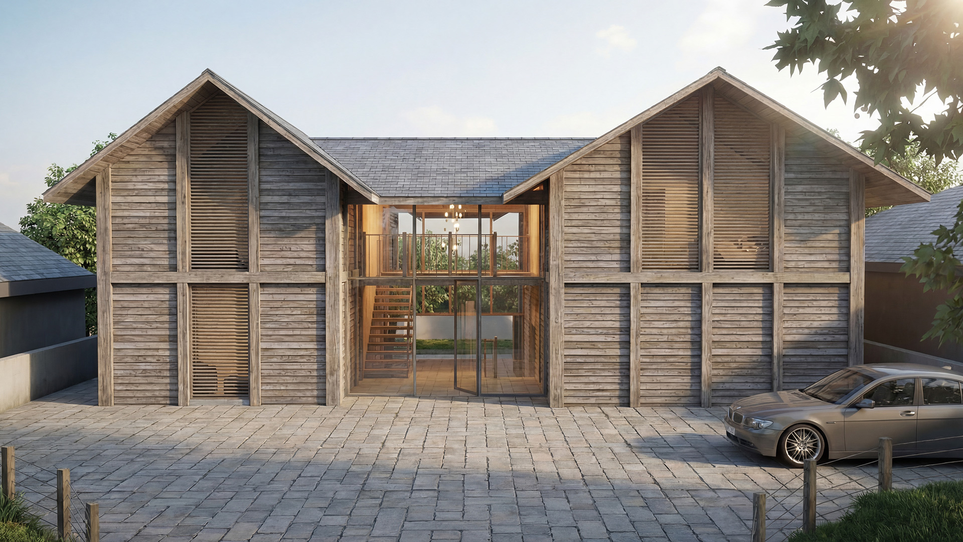 Beach House visual of house with timber cladding in Branksome