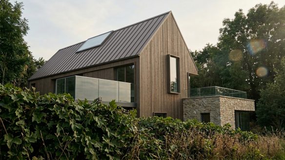 visual of two storey contemporary home with timber cladding