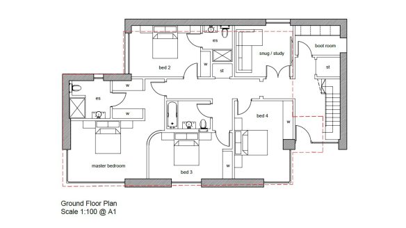 ground floor plan of modern residential home