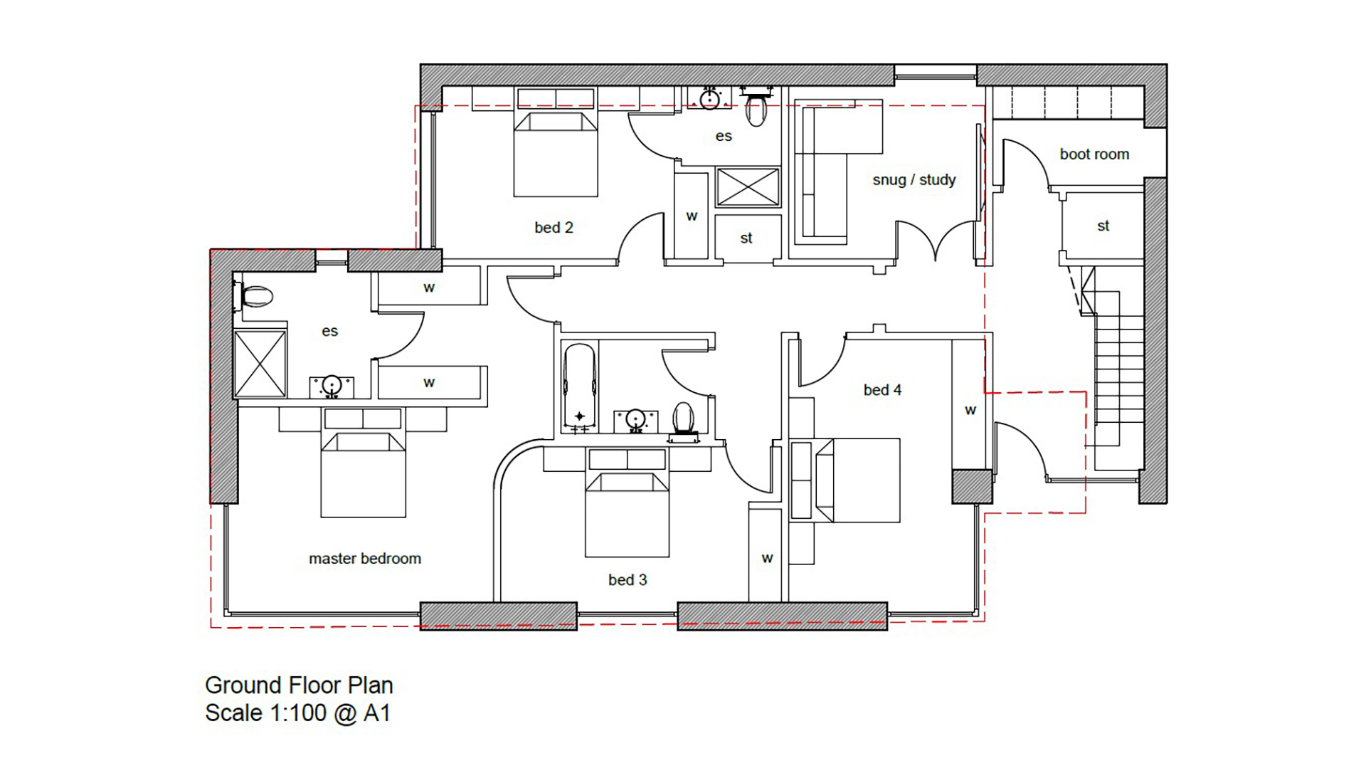 ground floor plan of modern residential home