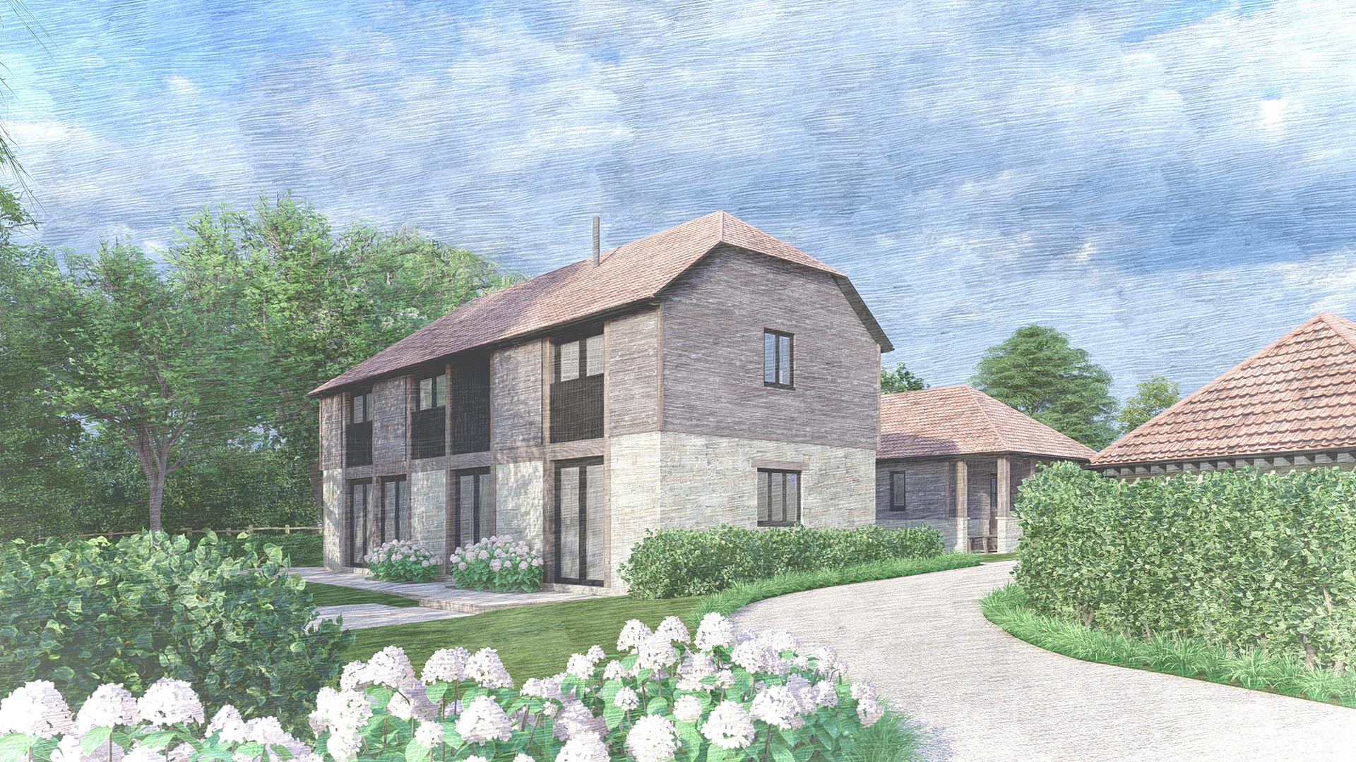 sketch visual of two storey new home